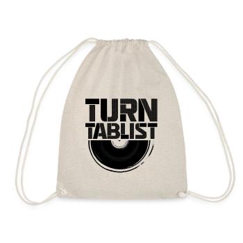 Turntablist Dj Mix Vinyl Scratch Musik Schwarz - Turnbeutel - Natur - Vorne