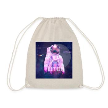 Vaporwave Glitch Moon Astronaut - Drawstring Bag - nature - Front