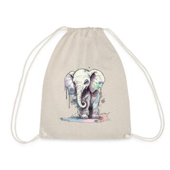 Clumsy Elephant - Drawstring Bag - nature - Front