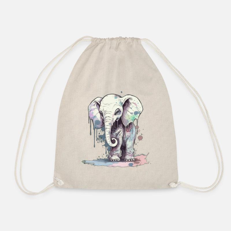 Tapsiger Elefant - Turnbeutel - Natur