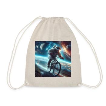 Astronaut Riding a Bike Through the Galaxy - Drawstring Bag - nature - Front