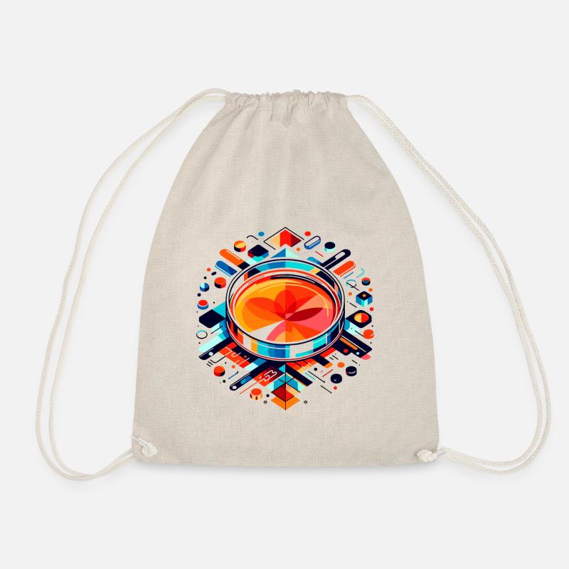 Abstract Petri Dish: Artistic Scientific Design - Drawstring Bag - nature