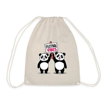 Festival Vibes Panda - Turnbeutel - Natur - Vorne