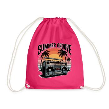 Summer Groove - Drawstring Bag - fuchsia - Front