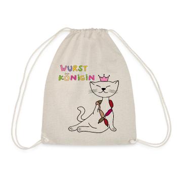 Sausage Queen Cat - Drawstring Bag - nature - Front