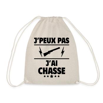 J'peux pas j'ai chasse, chasseur, chasseuse, noël - Sac de sport léger - nature - Devant