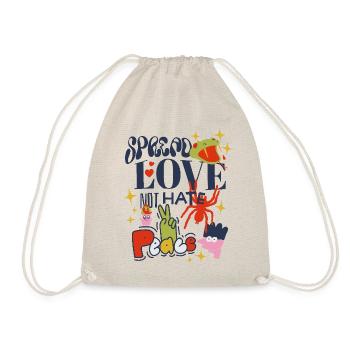 Spread Love, Not Hate - ein Shirt voller Liebe - Turnbeutel - Natur - Vorne