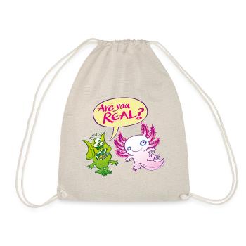 Alien surpris se demande si l'axolotl est réel - Sac de sport léger - nature - Devant