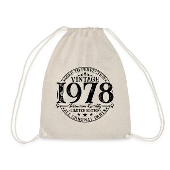 Born in 1978 Vintage Birthday Gift - Drawstring Bag - nature - Front