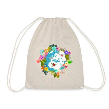 Globe terrestre fleurs - Sac de sport léger - nature - Devant