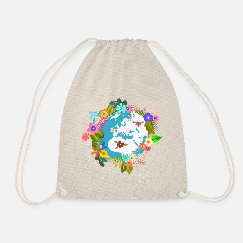Globe terrestre fleurs - Sac de sport léger - nature