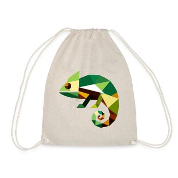 Geometric Chameleon - Drawstring Bag - nature - Front