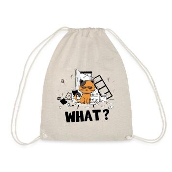 What? Autin Naughty Cat - Funny Cat Humor - Drawstring Bag - nature - Front