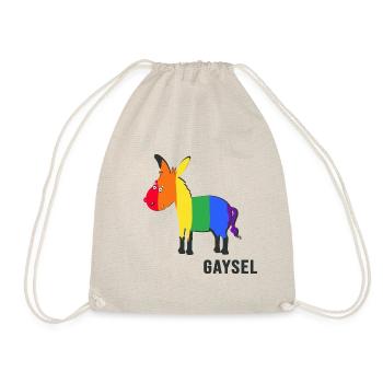 Queer Regenbogen-Esel LGBT - Turnbeutel - Natur - Vorne