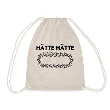 Hätte Hätte Fahrradkette | Lustiges Design - Turnbeutel - Natur - Vorne