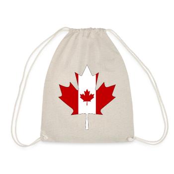 Canada flag as maple leaf with black frame - Drawstring Bag - nature - Front