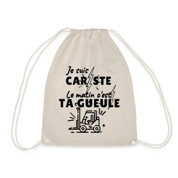 je suis cariste , le matin c'est ta gueule !! - Sac de sport léger - nature - Devant