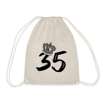 35 Jahre mit einer Krone - Geschenk - Turnbeutel - Natur - Vorne