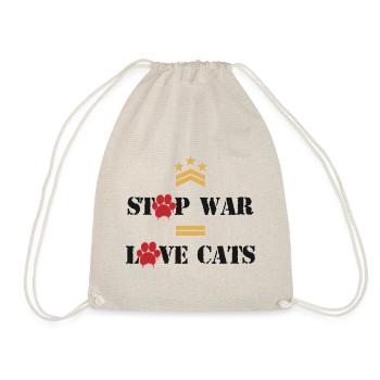 Stop War Love Cats - Turnbeutel - Natur - Vorne
