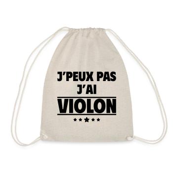 J'peux pas j'ai violon, violoniste, noël - Sac de sport léger - nature - Devant
