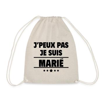 J'peux pas je suis marié, mari, homme, mariage - Sac de sport léger - nature - Devant
