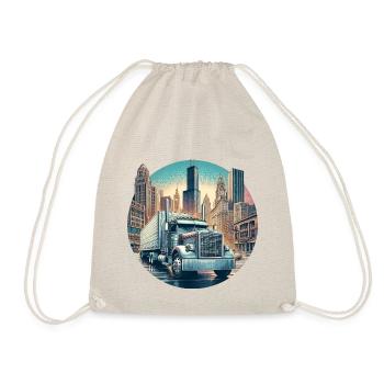 American Lorry Truck - Drawstring Bag - nature - Front