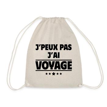 J'peux pas j'ai voyage, voyageur, voyageuse - Sac de sport léger - nature - Devant