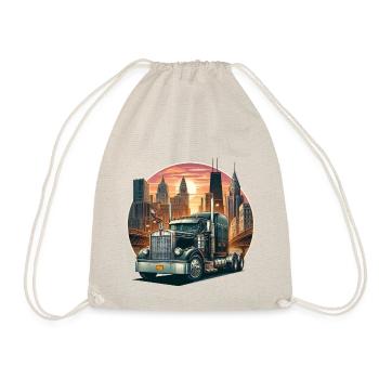 American Truck 18 Wheller Lorry Big Rig Trucking - Drawstring Bag - nature - Front