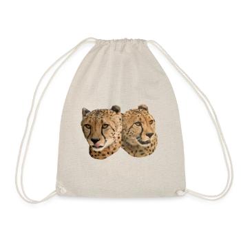 Cheetah Head, Front, Side, Natural - Drawstring Bag - nature - Front