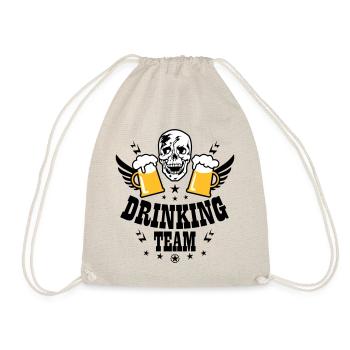83 Totenkopf Skull 2 Bier DRINKING TEAM Beer - Turnbeutel - Natur - Vorne