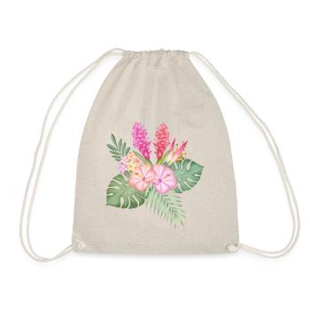 Tropical flower greeting - Drawstring Bag - nature - Front