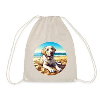 Labrador-Hund am Strand Karikatur - Turnbeutel - Natur - Vorne