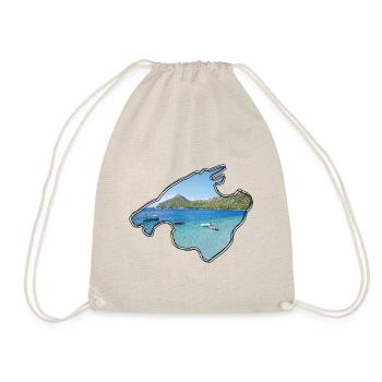 Mallorca map with picture Playa Formentor - Drawstring Bag - nature - Front