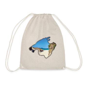 Mallorca map with picture Playa de Muro - Drawstring Bag - nature - Front