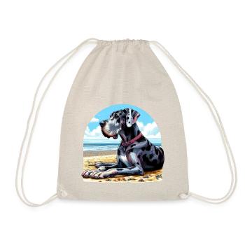 Deutsche Dogge am Strand - Turnbeutel - Natur - Vorne