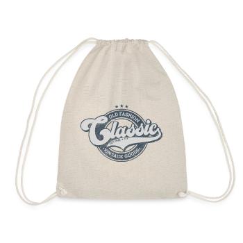 Classic old fashion denim vintage goods blue - Drawstring Bag - nature - Front
