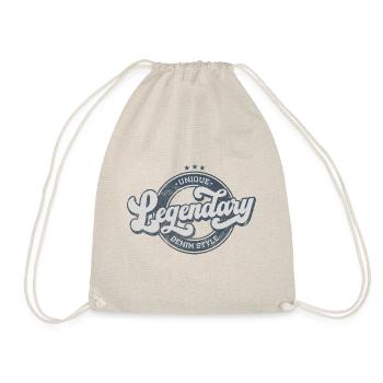 Unique legendary denim style vintage retro blue - Drawstring Bag - nature - Front