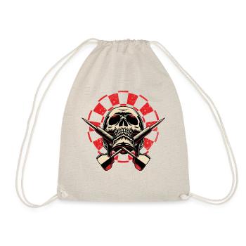 Dart Shirt Skull 1 RAHMENLOS Design - Turnbeutel - Natur - Vorne