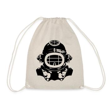 Diving Helmet Diving Apnea Vintage - Drawstring Bag - nature - Front