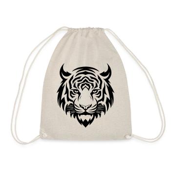 Tiger Head Silhouette - Drawstring Bag - nature - Front