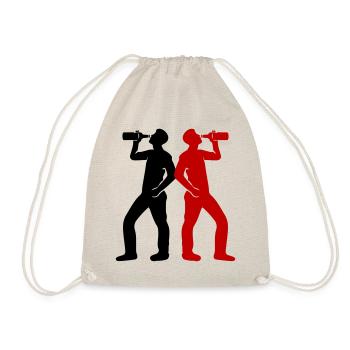 Drinker Beer Silhouette - Drawstring Bag - nature - Front