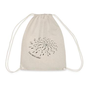 Beautiful saying - Love starts within - Black - Drawstring Bag - nature - Front