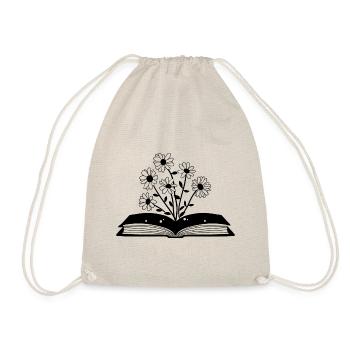 Buch mit Gänseblümchenblumen - Turnbeutel - Natur - Vorne