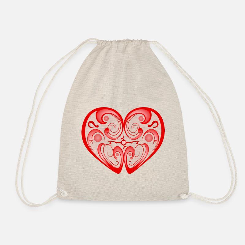 Spiral Heart (M) - Drawstring Bag - nature