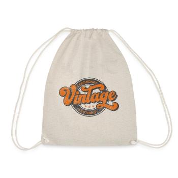 Legendäre Vintage Denim Kleidung Retro Orange - Turnbeutel - Natur - Vorne