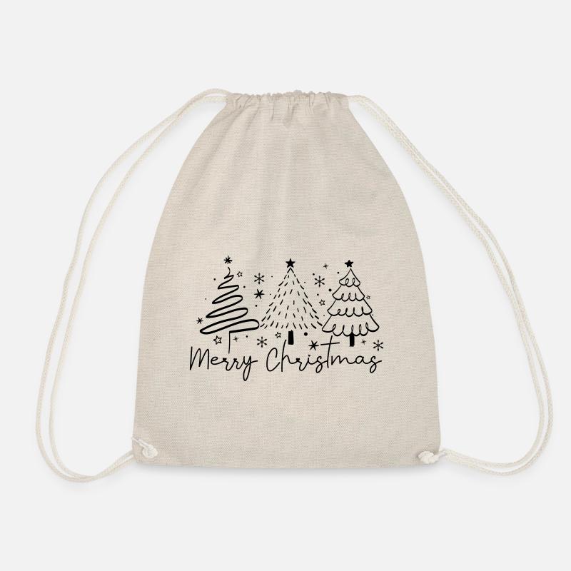 Merry Christmas - Drawstring Bag - nature