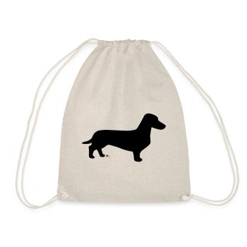 Short-haired dachshund silhouette - Drawstring Bag - nature - Front