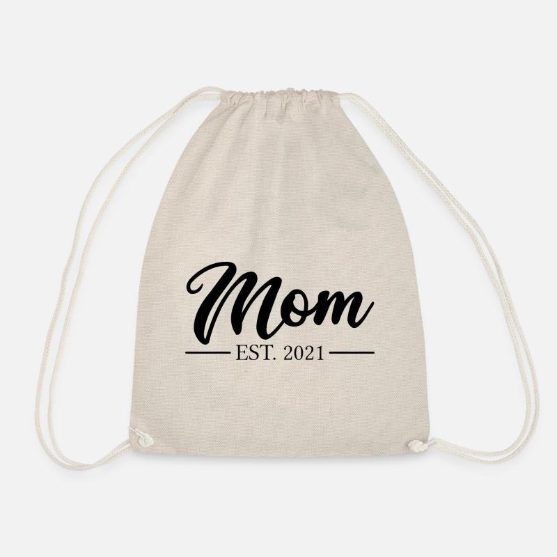 Mom EST 2021 - Drawstring Bag - nature