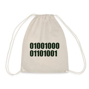 Binärcode "Hi" - Turnbeutel - Natur - Vorne