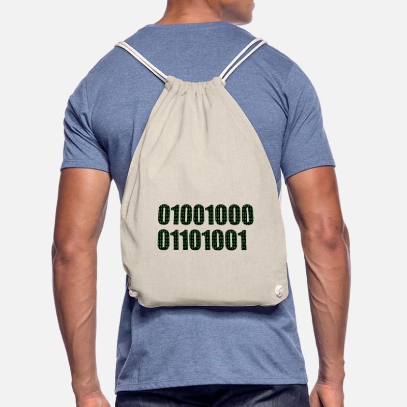 Binary code "Hi" Drawstring Bag